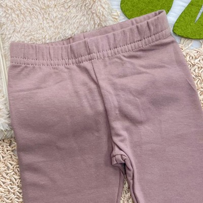 Conj. Jaqueta de Pelinho com Fios Dourados e Calça Legging - Creme e Marrom